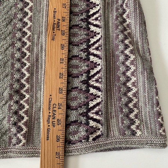 Calypso St. Barth 100% Baby Alpaca Cardigan Sweater Gray Pink Beaded, tassel S - Picture 7 of 16